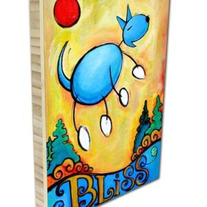 BLISS Dog Lover Wall Art Print on Bamboo Plaque NEW